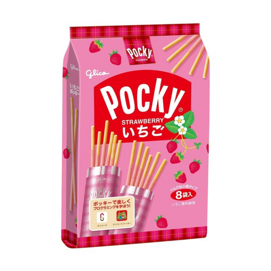 Pocky (Strawberry Cream Covered Rusks) 8 Bags