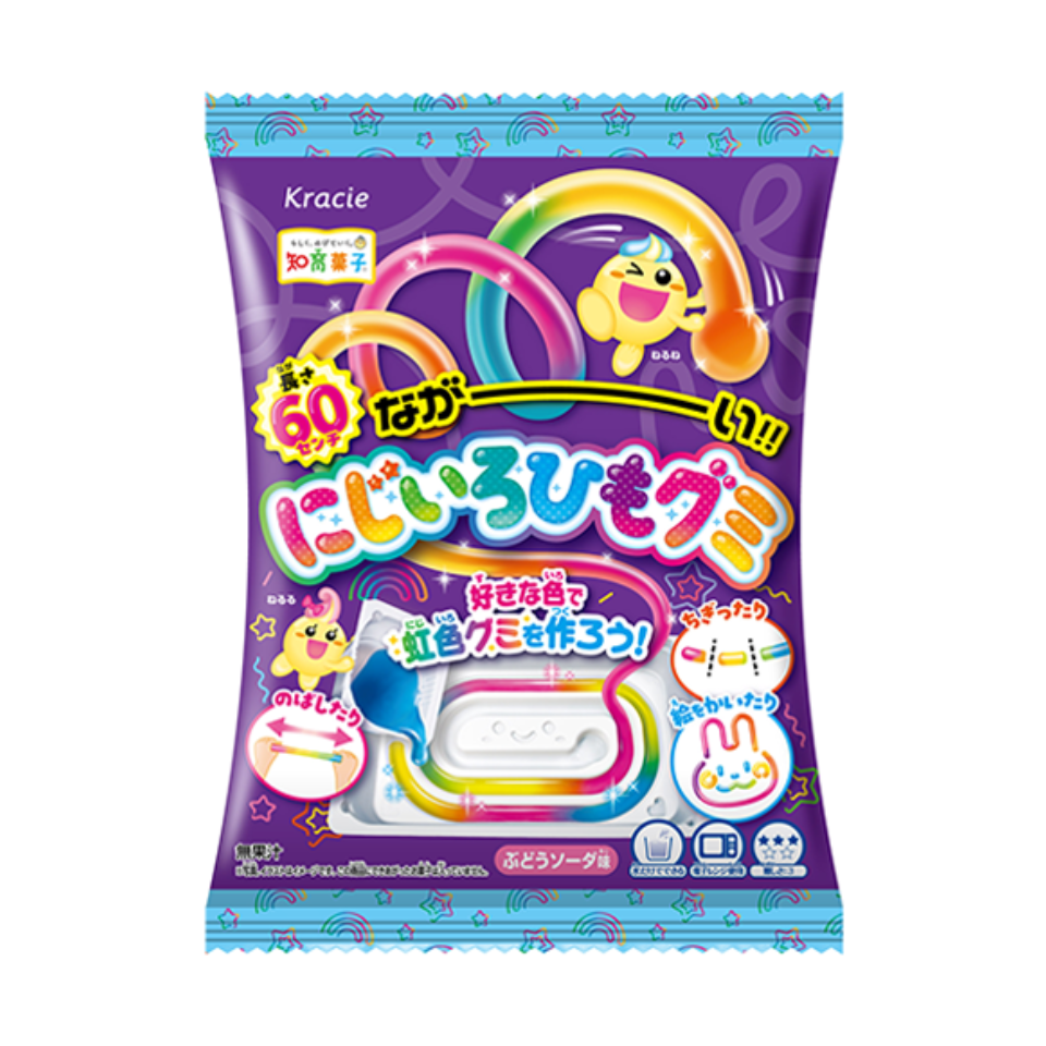 حلوى جيلاتينية طويلة بألوان قوس قزح