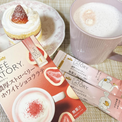 Rich white chocolate strawberry latte